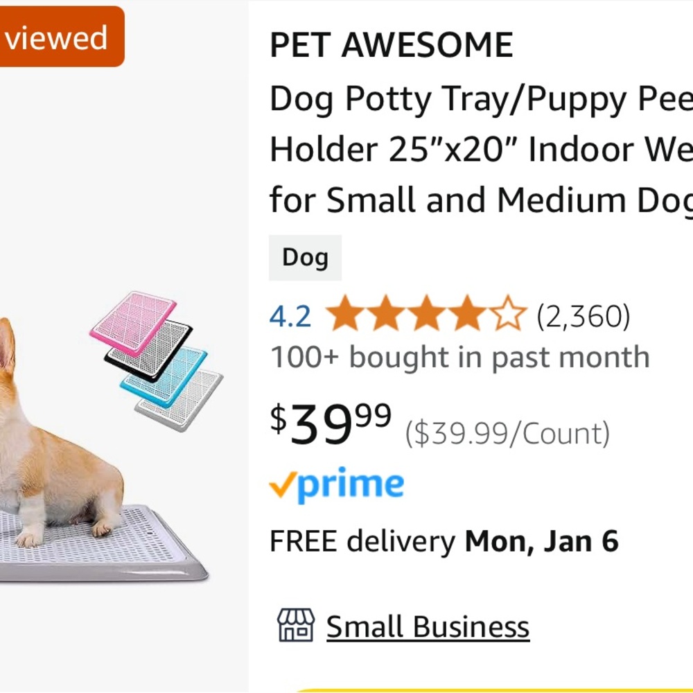PET AWESOME Dog Potty Tray
